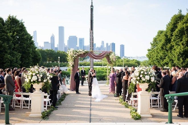 Saying "I Do" with a stunning view. Just another gorgeous space the @fieldmuseum has to offer as the backdrop for your special day. Reach out today to discuss 2021 and 2022 availability!
.
Photo Couresy of @averyhouse
.
.
Planning - @lolaeventpros
Decor - @hmrdesigns
Catering - @fftchicago
Lighting - @frostchicago