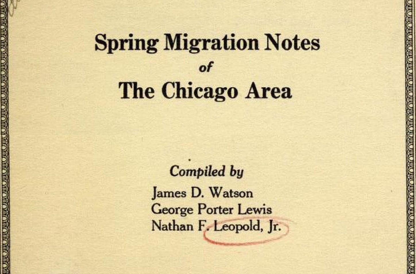 Image for History and birds come together: Spring Migration Notes from 1920 and its famous authors
